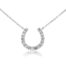 9ct White Diamond Horseshoe Necklace