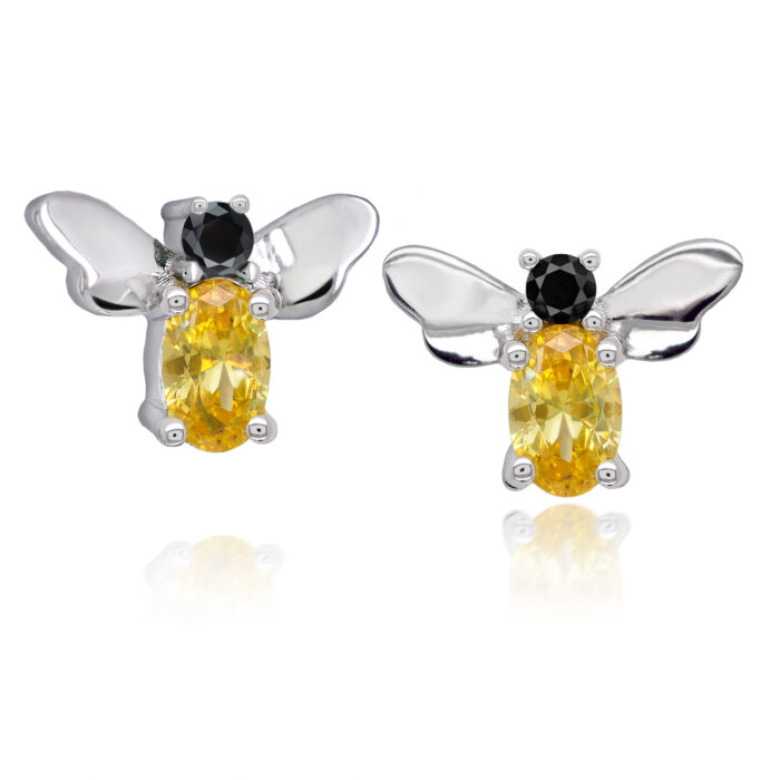 Sterling Silver Yellow Wasp Pendant Necklace - Image 2