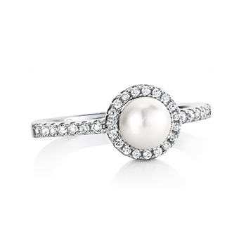 Sterling Silver Pearl and CZ Necklace - Image 3