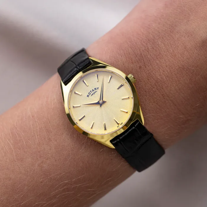 Ladies Rotary Ultra Slim Leather Strap Watch - Image 2